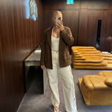 Oversized Faux Leather Relaxed Blazer