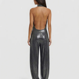 Metallic Halter Neck Statement Jumpsuit