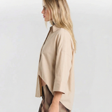 Oversized Relaxed Fit Button Up Shirt for Women