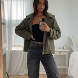 Hooded Utility Jacket with Button Front and Relaxed Fit