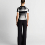 Slim Fit Striped Short Sleeve Women Polo Shirt