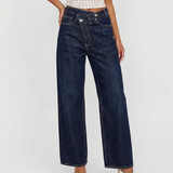High Waist Classic Cropped Wide Leg Denim Jeans
