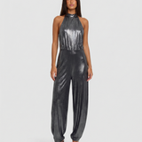 Metallic Halter Neck Statement Jumpsuit