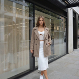 Belted Classic Trench Coat with Double Breasted Design