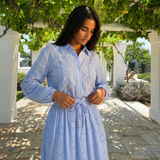 Long Sleeve Button Shirt and Maxi Skirt Set