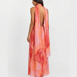 Printed Halter Neck Maxi Dress with Flowing Silhouette