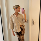 Oversized Relaxed Fit Button Up Shirt for Women