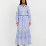 Long Sleeve Button Shirt and Maxi Skirt Set