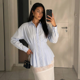 Peplum Button Up Shirt with Structured Collar