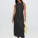 Orizelle | Polka Dot Sleeveless Midi Dress