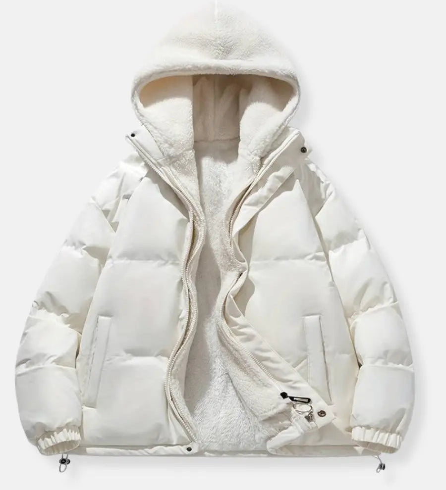 Luxury Winter Puffer Hooded Jacket with Plush Inner Lining