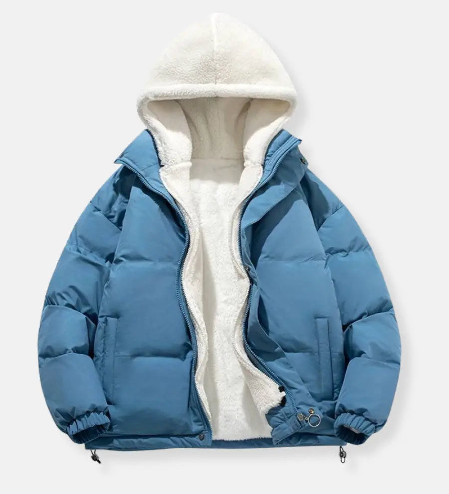 Luxury Winter Puffer Hooded Jacket with Plush Inner Lining
