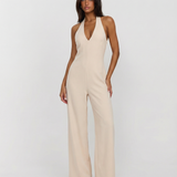 Elegant Halter Wide Leg Jumpsuit Minimalist Style