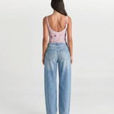 High Waist Relaxed Fit Light Wash Denim Jeans