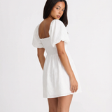 Puff Sleeve Mini Dress Square Neck Summer Dress