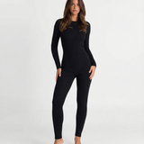 Zip Front Slim Fit Jumpsuit Long Sleeve