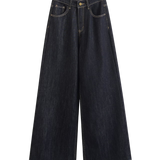 High Waist Dark Wash Wide Leg Denim Jeans