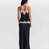 Lace Trim Cami Top and Maxi Skirt Two Piece Set