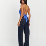 High Waist Wide Leg Dark Wash Denim Jeans
