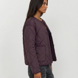 Quilted Lightweight Jacket with Button Front and Relaxed Fit