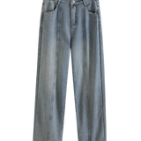 High Waist Light Wash Straight Leg Denim Jeans