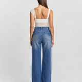 High Waist Relaxed Straight Leg Denim Jeans