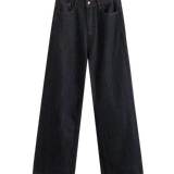 High Waist Classic Dark Wash Straight Leg Jeans