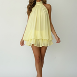 Halterneck Chiffon Mini Dress