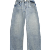 High Waist Light Wash Wide Leg Denim Jeans