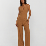 Sleeveless Tailored Wide Leg Jumpsuit Elegant Style