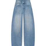 High Waist Relaxed Fit Light Wash Denim Jeans