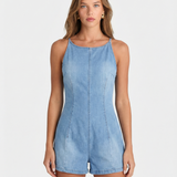 Denim Sleeveless Square Neck Playsuit