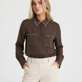 Classic Button Up Long Sleeve Women Shirt