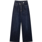 High Waist Classic Cropped Wide Leg Denim Jeans