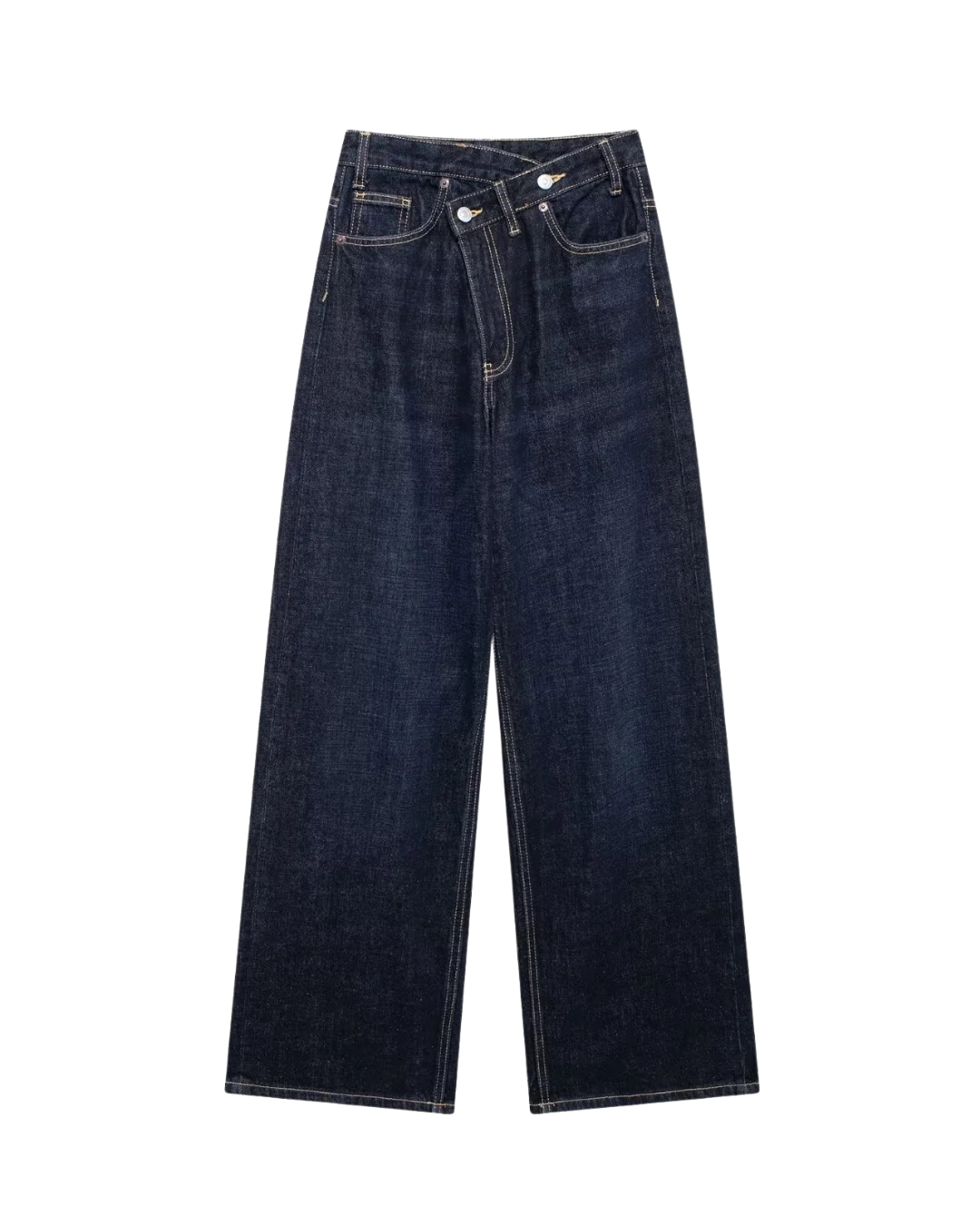 High Waist Classic Cropped Wide Leg Denim Jeans