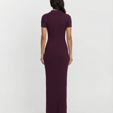 Ribbed Polo Midi Dress Elegant Slim Fit