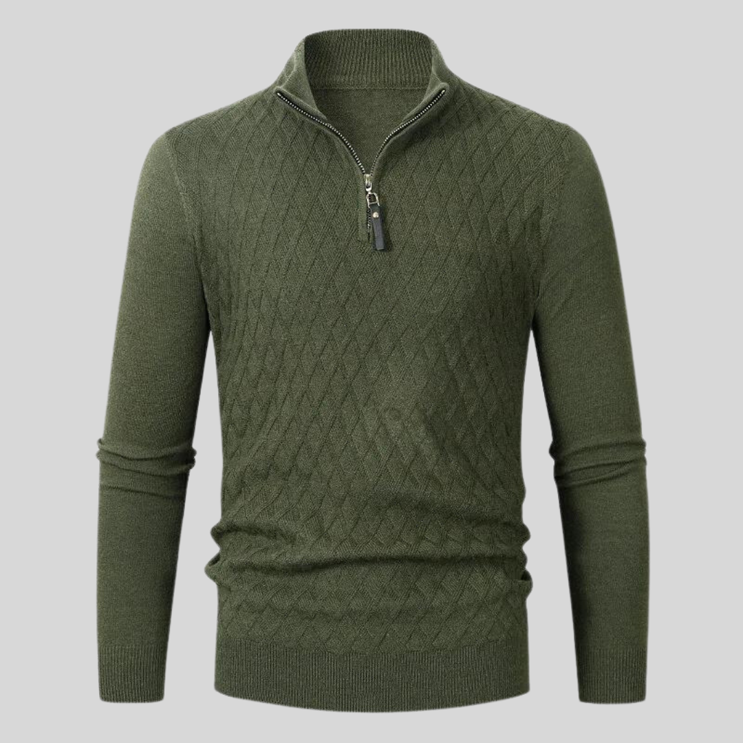 Orizelle | Men’s Textured Knit Sweater – Stretch Fit, Modern & Versatile