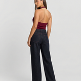 High Waist Classic Dark Wash Straight Leg Jeans