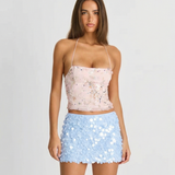 Floral Lace Mini Skirt Soft Summer Style