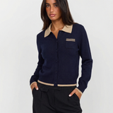 Women Collared Knit Sweater Casual Elegant Pullover