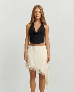 Asymmetrical Fringe Midi Skirt Elegant Boho Style