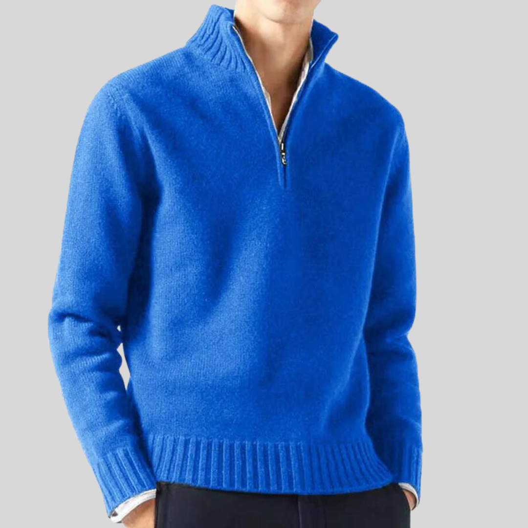 Orizelle | Men’s Luxury Half-Zip Sweater – Warm Wool Blend & Timeless Style