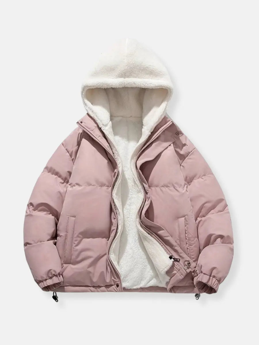 Luxury Winter Puffer Hooded Jacket with Plush Inner Lining