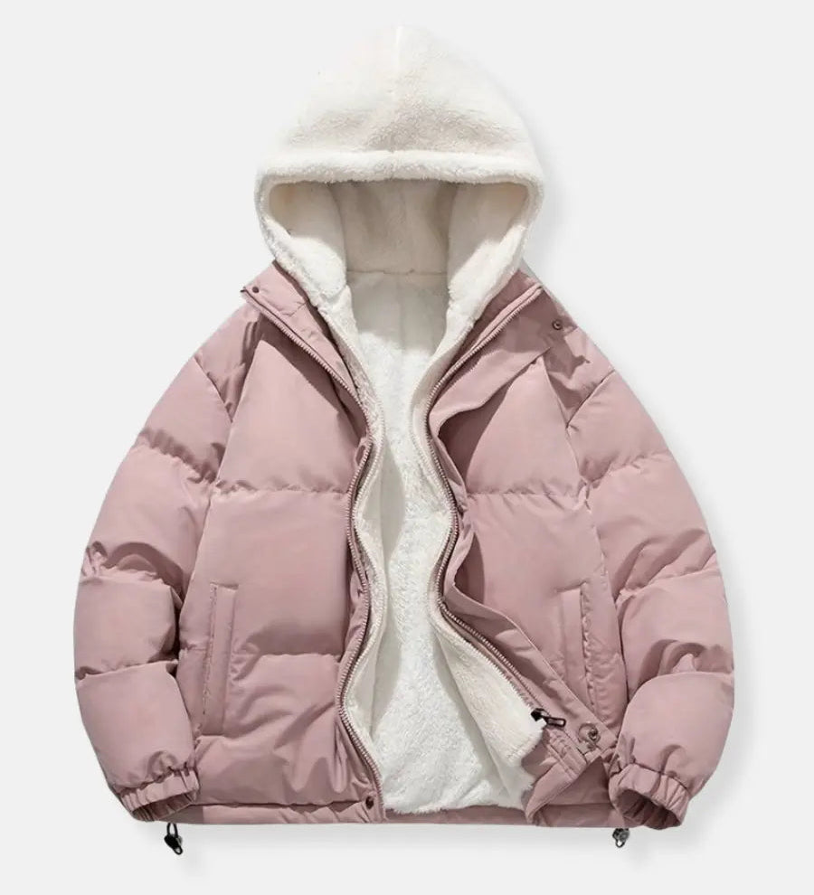 Luxury Winter Puffer Hooded Jacket with Plush Inner Lining
