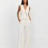 Tailored Vest Style Wide Leg Jumpsuit Elegant