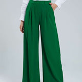 High Waist Pleated Wide Leg Trousers for Effortless Chic Style