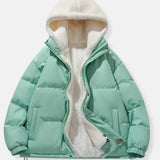 Luxury Winter Puffer Hooded Jacket with Plush Inner Lining