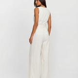 Tailored Vest Style Wide Leg Jumpsuit Elegant