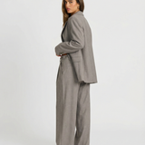 Oversized Blazer and Wide Leg Pants Elegant Suit Outfit