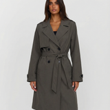 Belted Double Breasted Trench Coat with Tailored Fit